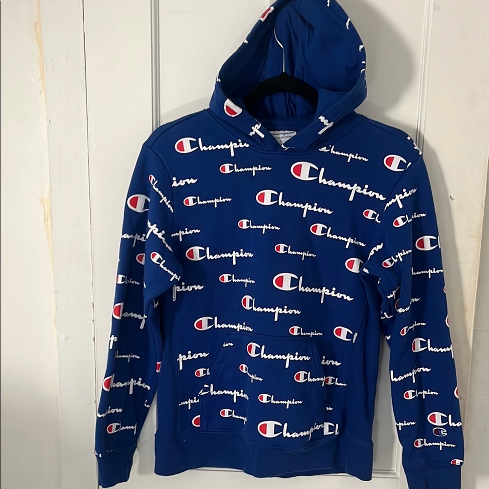 Champion Blue Sweatshirt with Iconic Logo Design